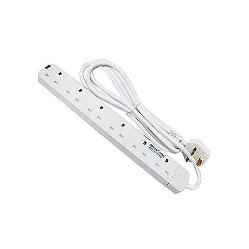 Kaile 6 Way Heavy Duty Extension cable socket - White