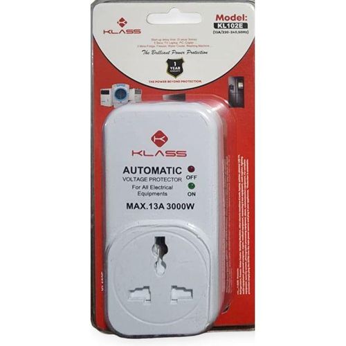 Klass  TV Guard- Fridge Guard- Computer Guard- Automatic Voltage Protector- Power Protector For All Electrical Equipment Charger- White