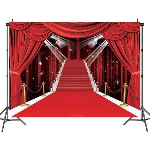 Red Curtain Backdrop Banner, Large Red Carpet Fabric Photography Backdrop Photo Background Studio Prop for Decorations