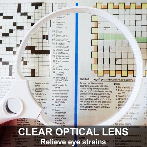 Extra Large LED Handheld Magnifying Glass with Light 2X 4X 25X Lens - Best Jumbo Size Illuminated