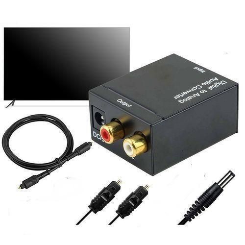 Digital Optical SPDIF Coax To Analog RCA Audio-Black