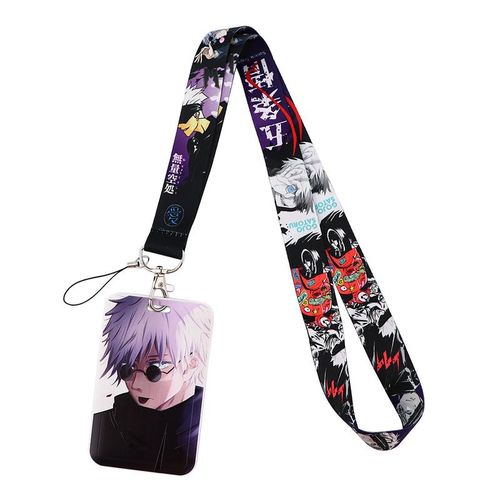 Credential Holder Jujutsu Kaisen Japanese Anime Lanyards Keychain Holder Id Card Pass Hang Rope Lariat Badge Holder Key Chain