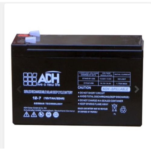 ADH 70AH, 12V/20HR Solar, Fast Charging Sealed Rechargeable Deep Cycle Battery - Black