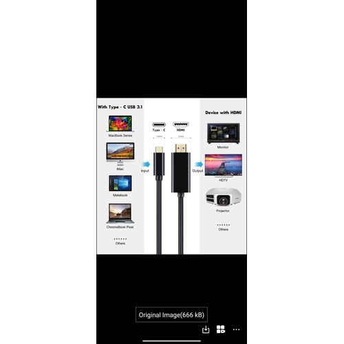 1.8M Gold Plated High Speed HD Cable Support 4K 1080P Type C TO HD Cable Works Only Laptop Devies With MacOs Operating System