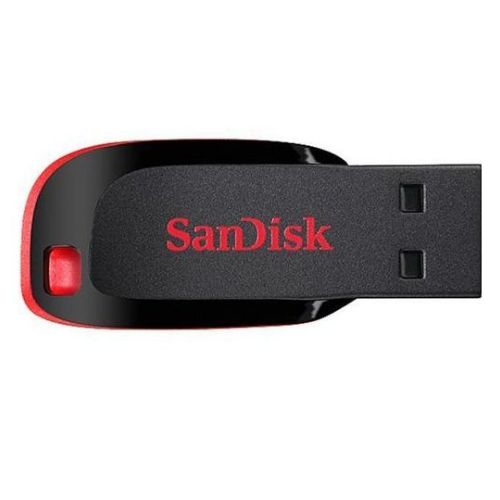 A 32GB San Disk Flash Disk Best For Flat Screen TVs, Speakers, DVDs - Black And Red