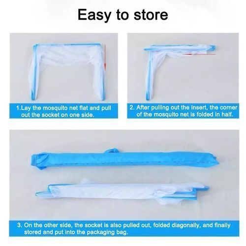 Foldable Baby Kids Infant Bed Mosquito Net Tent Anti-Mosquito - Blue