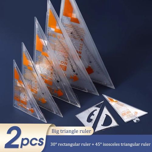 Multifunctional Triangular Ruler,Large Triangular Plate Engineering Drawing Interior Design Teaching Students Stationery