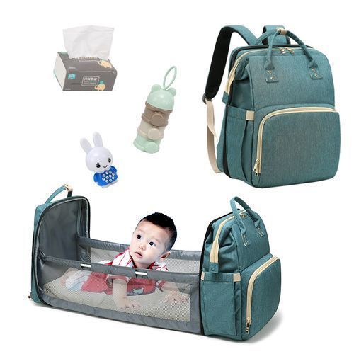 Bed And Bag, Blue, Gray, Black