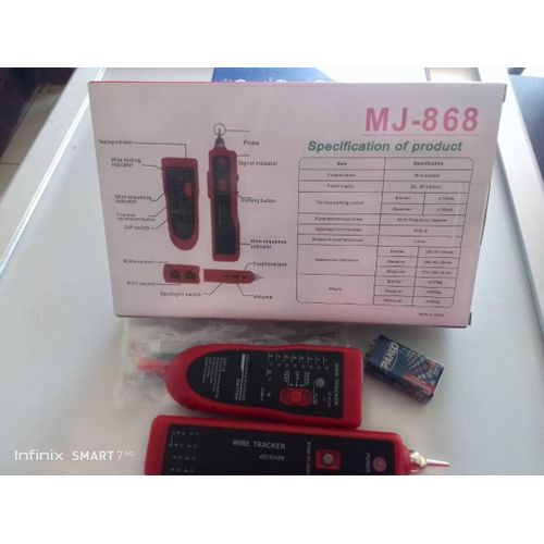 Cable Tester, LAN Telephone Tracker Diagnostic Sound Tracer for STP UTP Cat5 Cat6 RJ45 RJ11