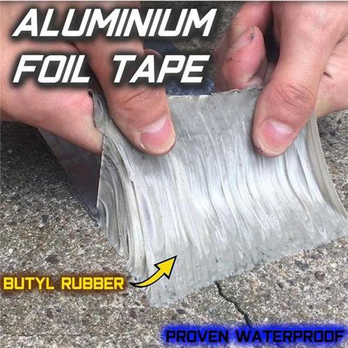 The Aluminium Foil Tape WaterProof UV Self-adhesive Rubber Tape Self-adhesive Waterproof For Roof Pipe Window Repair ^