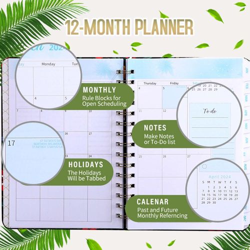 2024 Weekly Planner Portable A5 Appointment Book  Rain