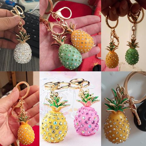 Red Crystal Rhinestone Cherry Keychain For Women Cute Fruit Key Chains Men Car Keyring Girl Bag Pendant Key Rings Holder Jewelry