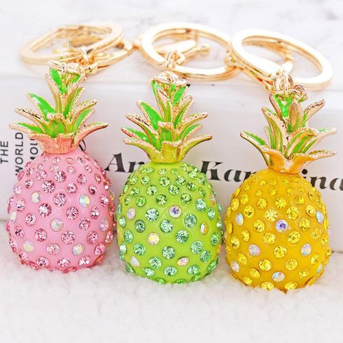Red Crystal Rhinestone Cherry Keychain For Women Cute Fruit Key Chains Men Car Keyring Girl Bag Pendant Key Rings Holder Jewelry