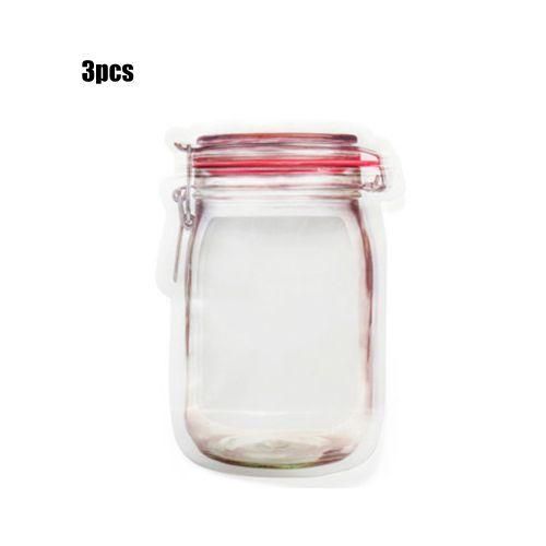 3pcs Transparent Food Freshkeeping Bag BottleShaped