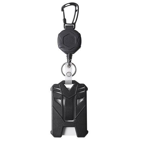 Retractable Key Chain Secureshield Heavy Duty Retractable Id Badge Black NO5116