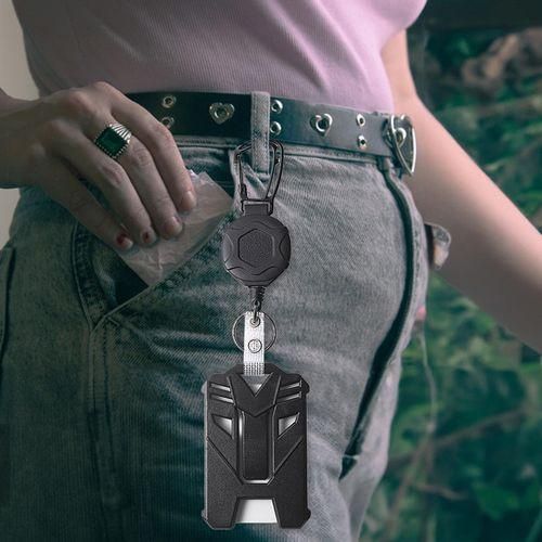 Retractable Key Chain Secureshield Heavy Duty Retractable Id Badge Black NO5116