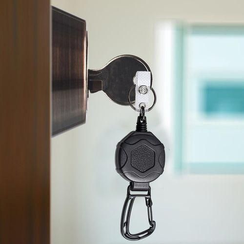 Retractable Key Chain Secureshield Heavy Duty Retractable Id Badge Black NO5116