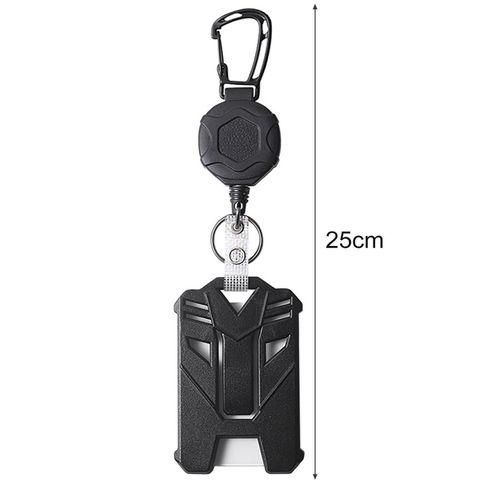 Retractable Key Chain Secureshield Heavy Duty Retractable Id Badge Black NO5116