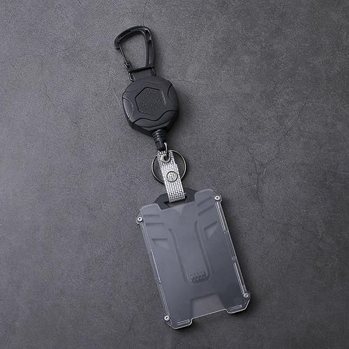 Retractable Key Chain Secureshield Heavy Duty Retractable Id Badge Black NO5116