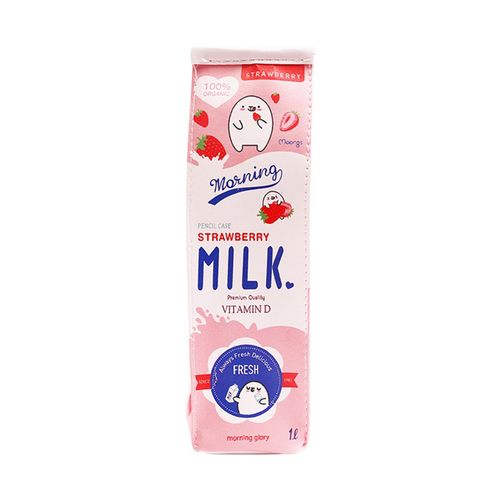 Cartoon Milk Box Pencil Bag Girl Heart Cute Creative Large