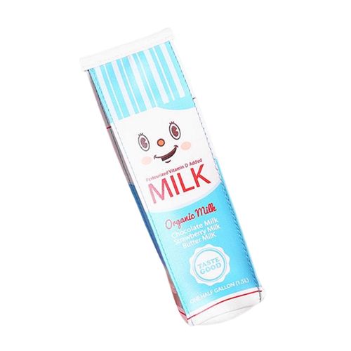 Cartoon Milk Box Pencil Bag Girl Heart Cute Creative Large