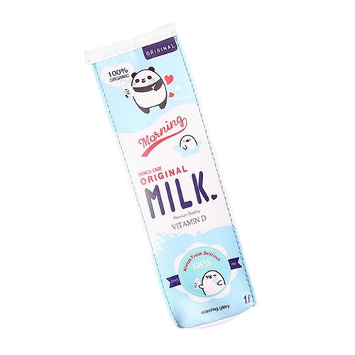 Cartoon Milk Box Pencil Bag Girl Heart Cute Creative Large
