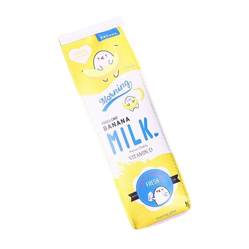 Cartoon Milk Box Pencil Bag Girl Heart Cute Creative Large