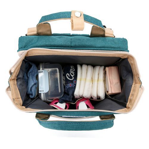Multifunctional Portable 2 In 1 Baby Travel Diaper Bag Foldable Backpack - Green
