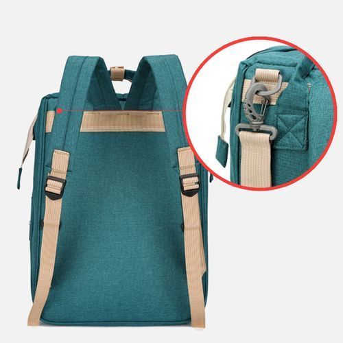 Multifunctional Portable 2 In 1 Baby Travel Diaper Bag Foldable Backpack - Green
