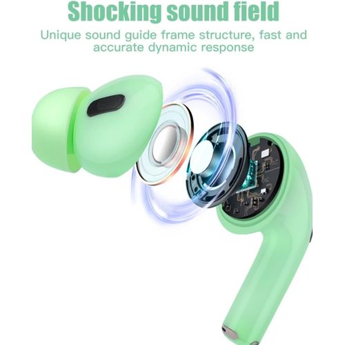 Original Airpods Pro Checked Earpods With Heavy Sound Bass - Green