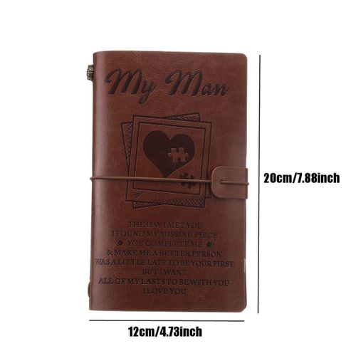 1pcs To My Man Engraved Leather Journal Notebook Diary Custom Message Quotes Gift Anniversary Birthday Graduation