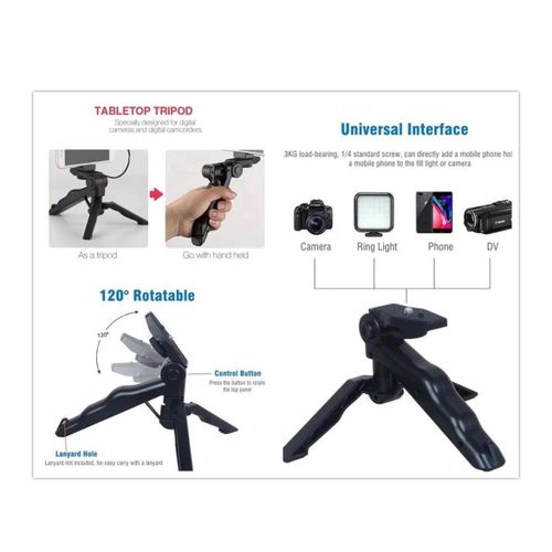 Smartphone Video Vlogging Kit with LED Light, Phone Holder, Microphone, Tripod YouTube Starter Kit for iPhone/Android, Content Creator Kit for Video Recording Vlogging