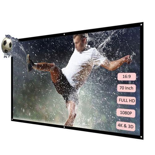 H70 70'' Portable Projector Screen HD 16:9 White Dacron 70