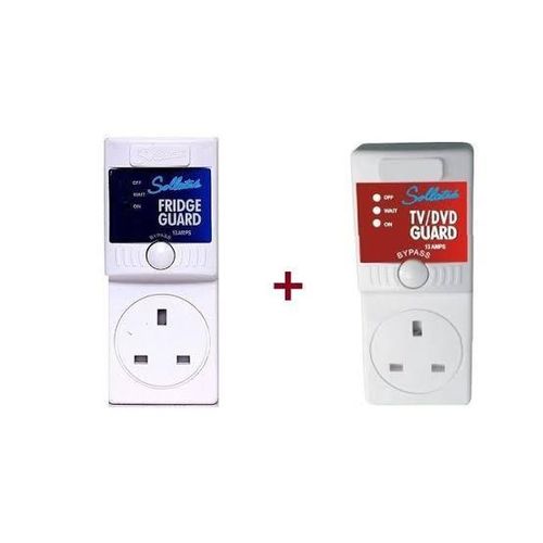 Sollatek Package Of TV Guard Plus Fridge Protector Plus Extension Cable 6 Ways-White