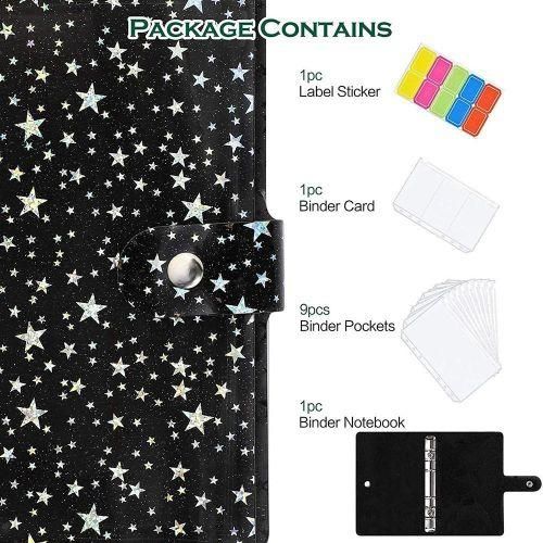 A6 Budget Binder PVC 6 Ring Refillable Binder CoverBlack St NO5114