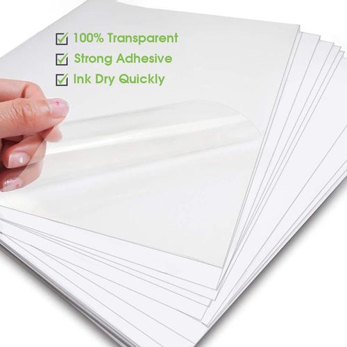 10 Sheets Vinyl Sticker Paper 100% Transparent A4 Paper Self Adhesive Printable Label Sticker Non Waterproof Paper Sheet