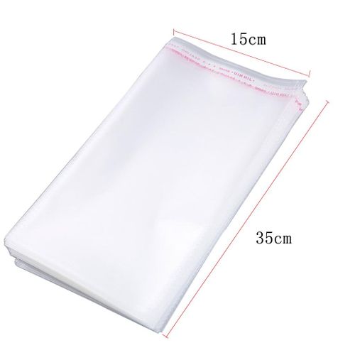 100pcs Clear Resealable Poly Bag Transparent Plastic 15x35cm Thicker