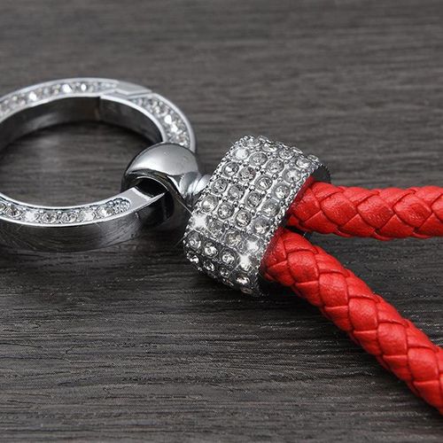 Anti-Lost Car Keychain Phone Number Card Keyring Leather Bradied Rope Auto Vehicle Key Chain Holder Accessories For Husband