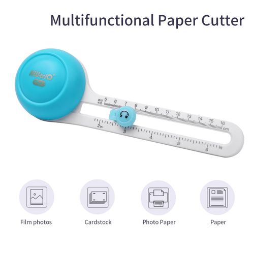 KW-triO Circular Paper Cutter Rotary Circle Cutter Manual Round Cutting Tool Paper Trimmer Scrapbooking Tool with Replacement Cutter Head for DIY Paper Cards Craft Supplies Sewing Tool NO5112