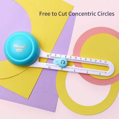 KW-triO Circular Paper Cutter Rotary Circle Cutter Manual Round Cutting Tool Paper Trimmer Scrapbooking Tool with Replacement Cutter Head for DIY Paper Cards Craft Supplies Sewing Tool NO5112