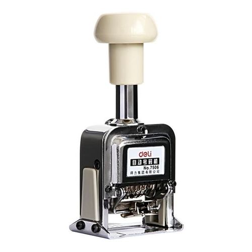 Deli 7506-7515 Heavy Automatic Numbering Machine 3-15 Bits/ Wheel Date Page Business Stamp For Financial Bank-7bits