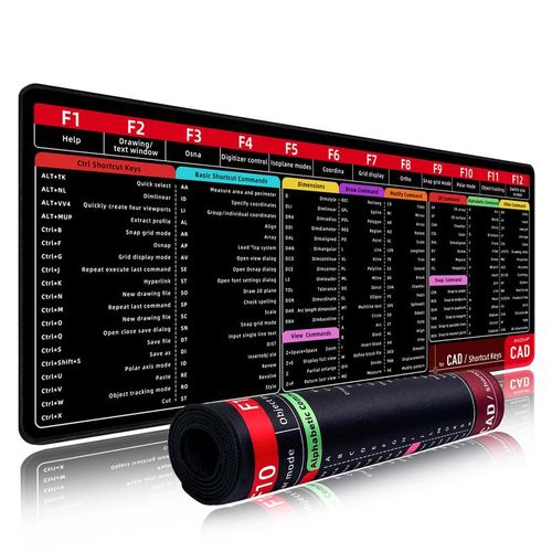 EXCO Shortcuts Mouse Pad Large Extended for AutoCAD Big Keyboard Mousepad Gaming Desk Mat Stitched Edge Non-Slip Base