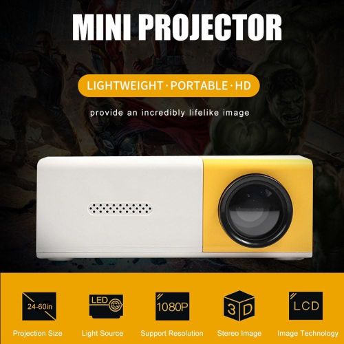 Mini Projector Portable Video Projector Outdoor Movie Projector With HD USB AV Interfaces Remote Control 400 Lux LED LCD Portable Home Theater Projector For Video TV Movie Party Game Outdoor Entertainment NO5116