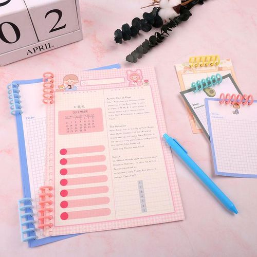 Kw Trio KW-trio 10pcs Plastic 30-Hole Loose Leaf Binders Ring