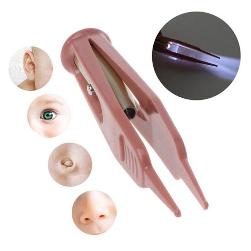 OMG* Baby Flashlight Dig Booger Clip Infants Clean Ear Nose Navel Visible Safety Tweezers Safe Forceps Cleaning Supplies Health Care