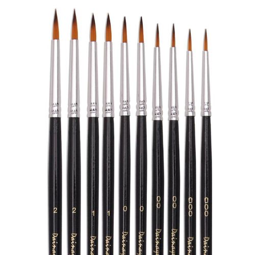 10 PCS Miniature Detail Paint Brush Set Finest Quality Soft Brushes Pen Watercolor Drawing Model Airplane Kits Nail