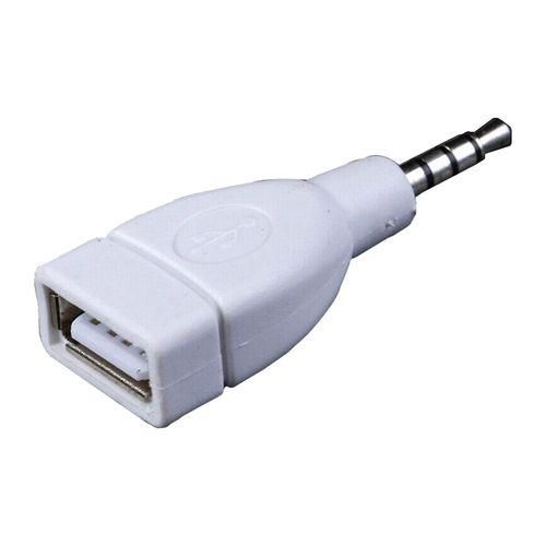 Car.5mm Male AUX Audio Plug Jack To USB 2.0 Female Converter Adapter
