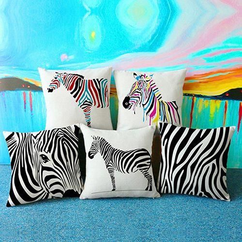 Throw Pillow Case Sofa Waist Cushion Cover Zebra Print Pillowcase Home Decor
