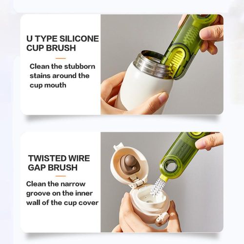 U-shaped Cup Rim Cleaning Brush Multifunctional Mini Grooves Gap Cleaner Brush Kitchen Accessories Bottle Gap Cleaner NO5289