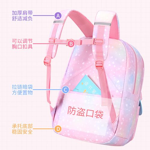 Elementary School School Girls Gradient Backpack Princess